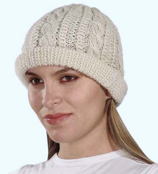Alpaca Hand Knit Cable Hat