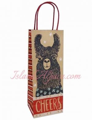 Alpaca Llama gift bag for wine
