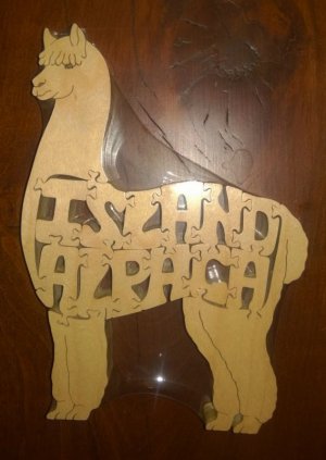 Wooden Alpaca Puzzle Hand Made in the USA 