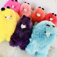 100% BABY ALPACA TOY FIGURE DYED BRIGHLY COLORED