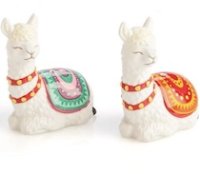 Alpaca llama salt and pepper shaker set