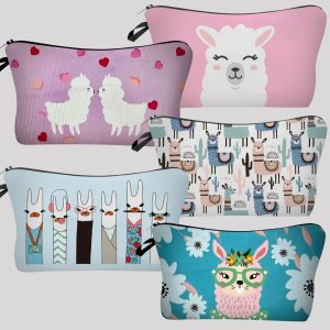 Novelty Alpaca Zippered Case, Cosmetic, Pencil Bag